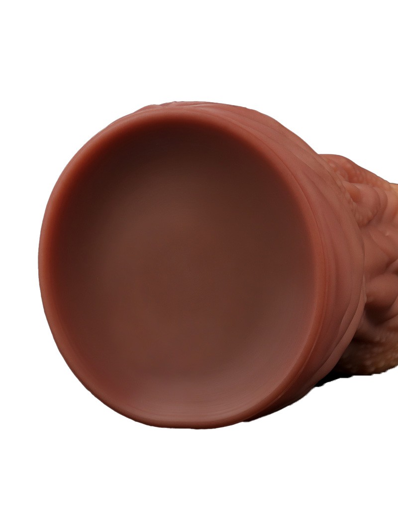 Dildo mit Zunge 25.4 cm - Nude/Braun