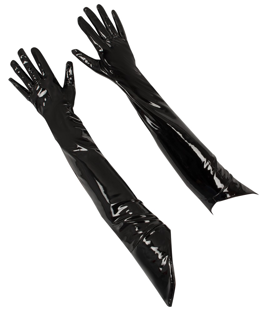 Extra lange Handschuhe aus Lack