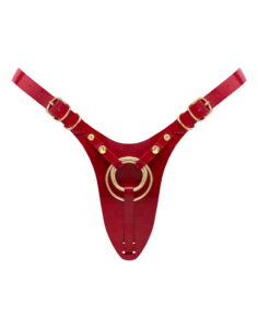 Rot glänzendes Kunstleder-Harness in Einheitsgröße